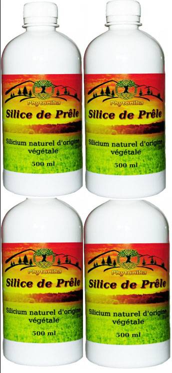 Silicium Organique Silice de Prêle - 4 x 500 ml Formule du Dr. Yves Baccichetti