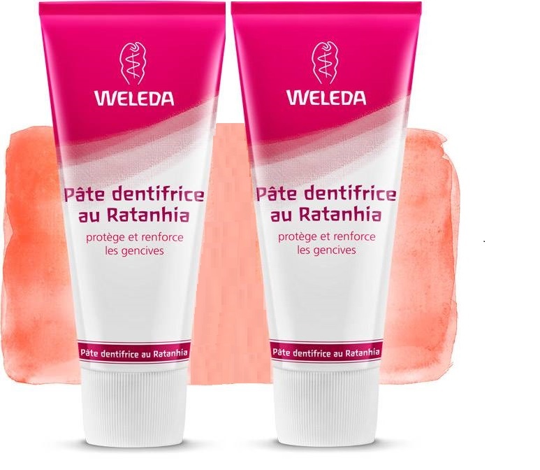 2 Dentifrices Naturel Weleda au Ratanhia (Made in Germany)