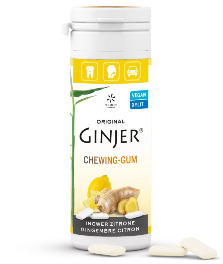 Gomme à mâcher au gingembre GINJER® - Citron