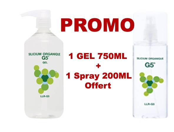 Silicum Organique G5® GEL 750 ml du laboratoire LLR-G5 (Loïc Le Ribault G5) L'ORIGINAL depuis 1999 (PROMO : 1 SPRAY 200 ml OFFERT)