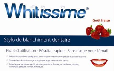 Stylo de Blanchiment dentaire Whitissime goût Fraise