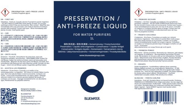 Bluewater - Antigel spécial entreposage pour osmoseurs SPIRIT 300 et Electrolux RO300 – Image 2