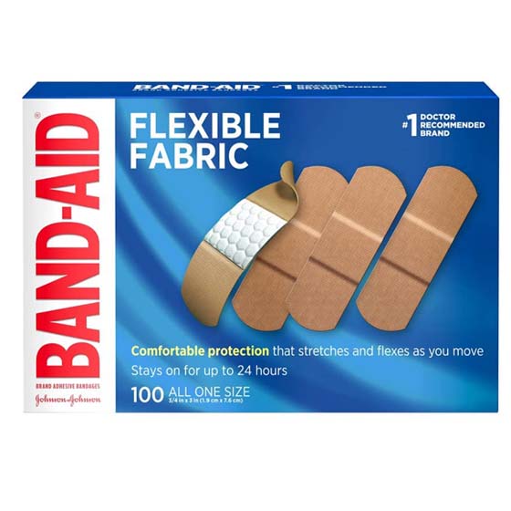 BRAND-AID 100 x pansements en tissu flexible stérile