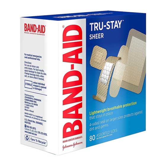 BRAND-AID 80 x pansements TRU-STAY CONFORT SHEER