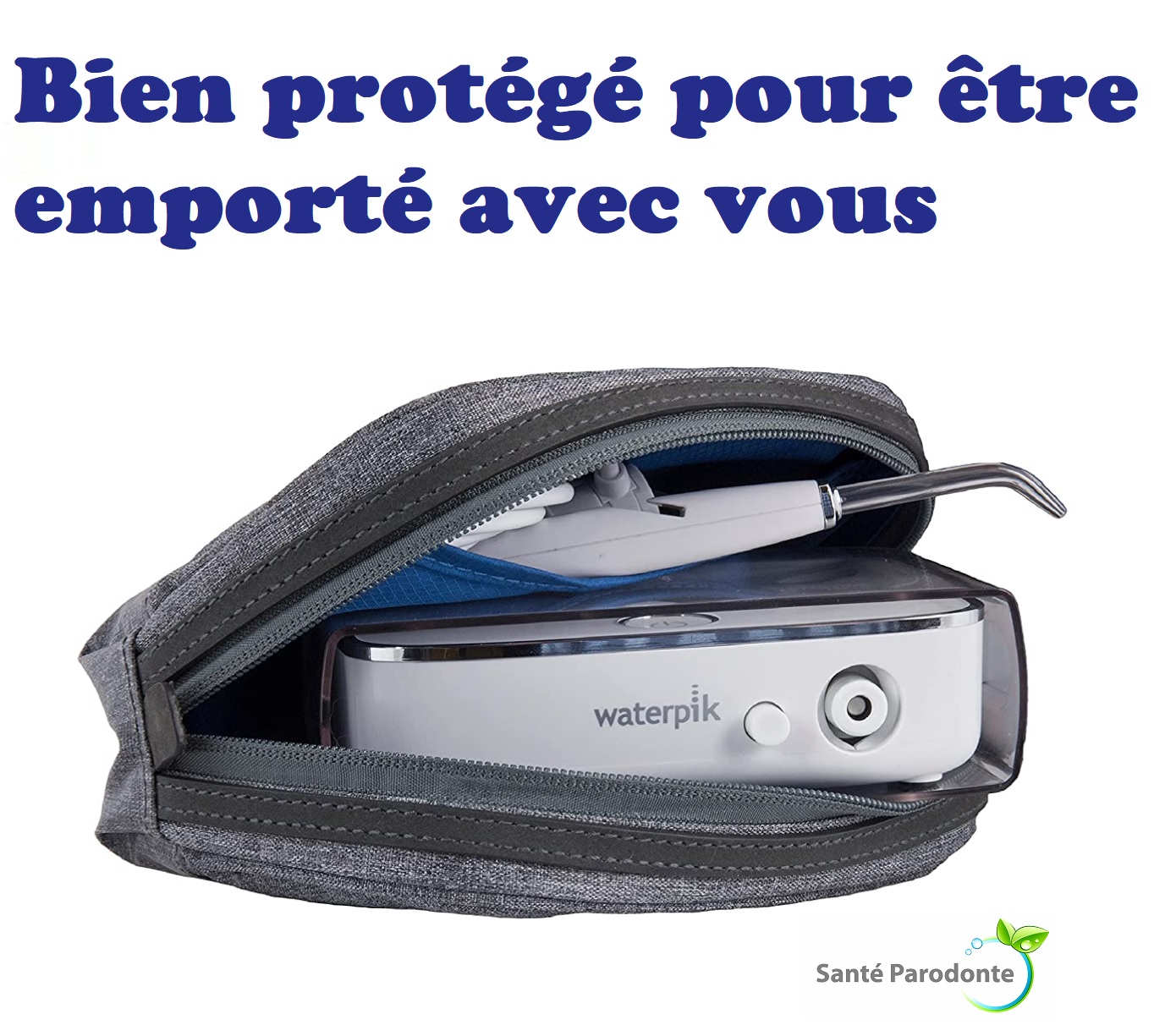 660_waterpik_sidekick_bien_protege_pour_etre_emporte_avec_vous Hydropulseur WF-04 portable Waterpik Sidekick WF04 pour le voyage et la maison – Image 2