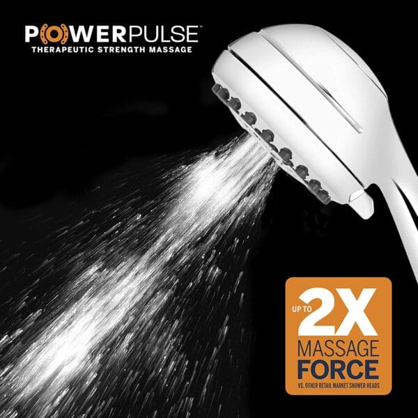 Waterpik XRO-763E Pommeau de douche à main de massage PowerPulse 1,8 GPM Chromé – Image 5