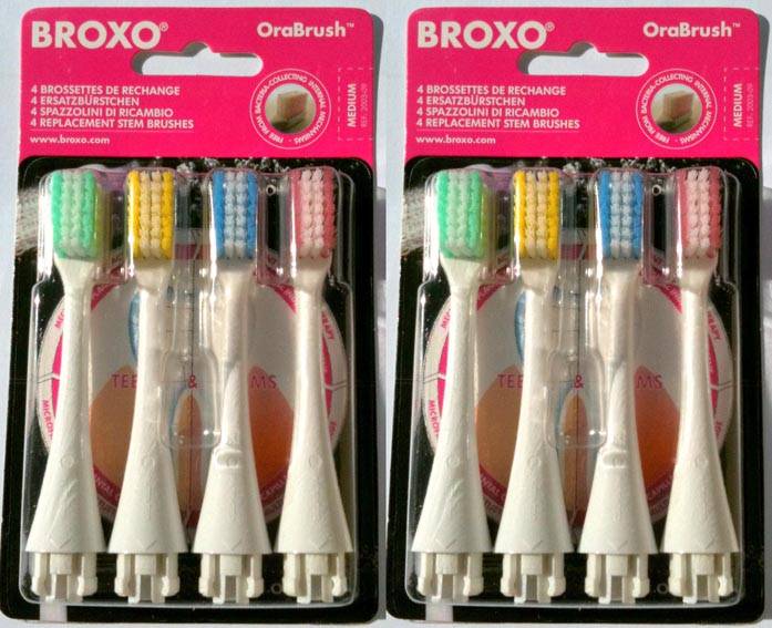 8 brossettes souples Broxo OraBrush, Broxodents