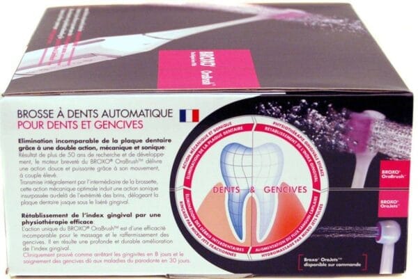 Broxo OraBrush (Broxodent) brosse à dents électrique mécanique (oscillation verticale) & sonique (à cavitation hydrodynamique) – Image 4