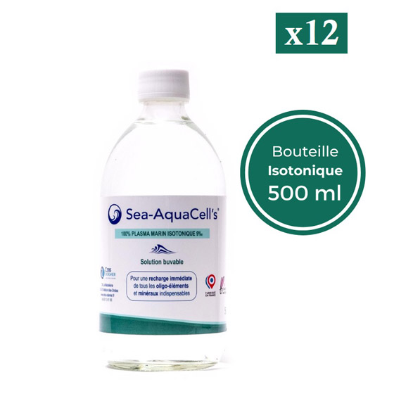 12 bouteilles eau de mer isotonique Sea-AquaCell's. Plasma marin ODEMER-CSBS 500ML