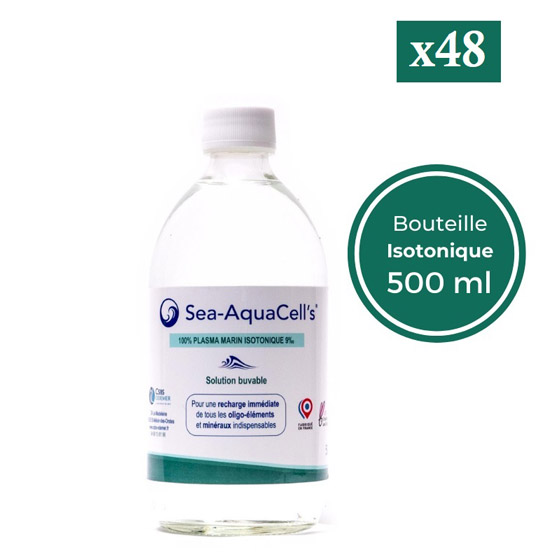 48 bouteilles eau de mer isotonique Sea-AquaCell's. Plasma marin ODEMER-CSBS 500ML