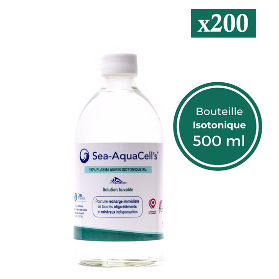 200 bouteilles eau de mer isotonique Sea-AquaCell's. Plasma marin ODEMER-CSBS 500ML