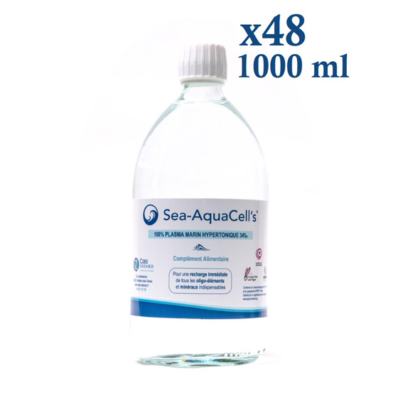 Eau de mer hypertonique Sea-AquaCell's. Plasma marin ODEMER-CSBS 1000ML x48