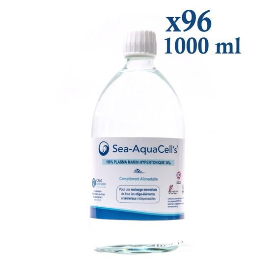 Eau de mer hypertonique Sea-AquaCell's. Plasma marin ODEMER-CSBS 1000ML x96